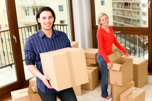 Inside view of a secure storage unit with shelves